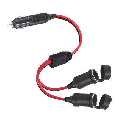 Car Cigarette Lighter Adapter Male To 2 X Female Car Charging Extension Cord