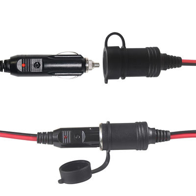 Car Cigarette Lighter Adapter Male To 2 X Female Car Charging Extension Cord
