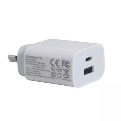 SAA USB-C Adapter 1A+1C Port QC2.0 Quick Charging PD Charger 20W