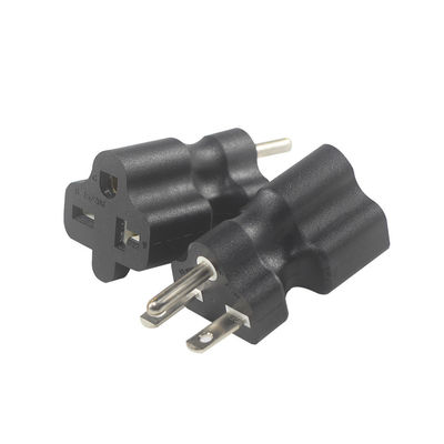 KUNCAN NEMA 5-15P to 5-15R 5-20R Power Adapter Black ABS