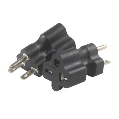 KUNCAN NEMA 5-15P to 5-15R 5-20R Power Adapter Black ABS
