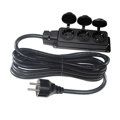 VDE 3 Prong Power Cord Replacement 3 In 1 EU 3pin Male Plug To 3 X EU 3pin Female Sockets