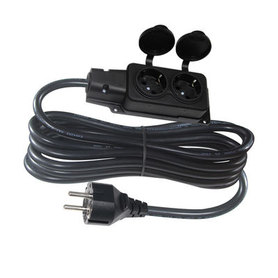 EU 3pin Male Plug To 2 X EU 3pin Female Sockets France 1 To 2 Extension Cord for Multiple Devices