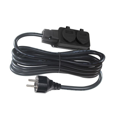 EU 3pin Male Plug To 2 X EU 3pin Female Sockets France 1 To 2 Extension Cord for Multiple Devices