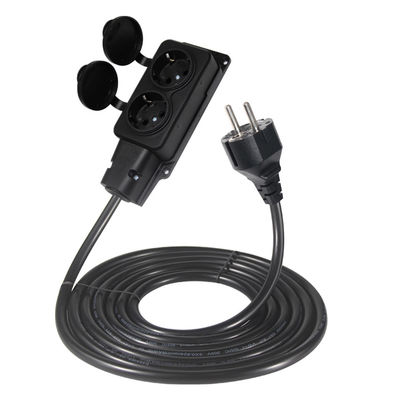 EU 3pin Male Plug To 2 X EU 3pin Female Sockets France 1 To 2 Extension Cord for Multiple Devices