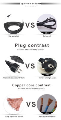 EU 3pin Male Plug To 2 X EU 3pin Female Sockets France 1 To 2 Extension Cord for Multiple Devices