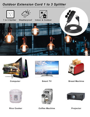 EU 3pin Male Plug To 2 X EU 3pin Female Sockets France 1 To 2 Extension Cord for Multiple Devices