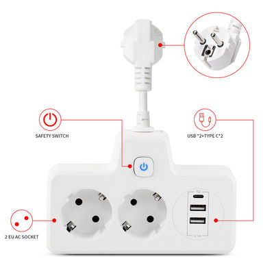 EU CEE 7/7 Schuko Plug Converter with 2 Socket Female 16A Power Charger Socket