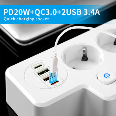 EU CEE 7/7 Schuko Plug Converter with 2 Socket Female 16A Power Charger Socket