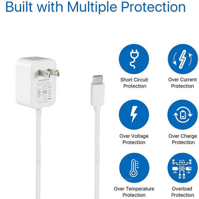 36W Type C End North America 12V USB-C Charger for Fast Charging 1.2M Length and AC 100-240V Input