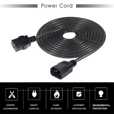 PDU UPS Extension IEC C14 Male To  IEC C19 Female Power Cable 16A