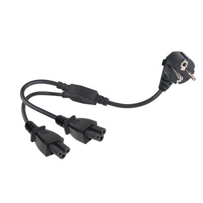 European Standard Schuko 3Pin Extension Leads Supply Power Cord With 2XC5 Female