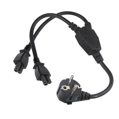European Standard Schuko 3Pin Extension Leads Supply Power Cord With 2XC5 Female