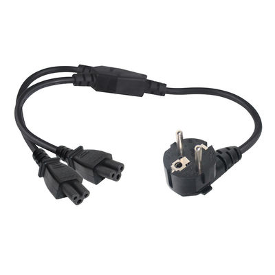 European Standard Schuko 3Pin Extension Leads Supply Power Cord With 2XC5 Female