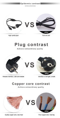 European Standard Schuko 3Pin Extension Leads Supply Power Cord With 2XC5 Female