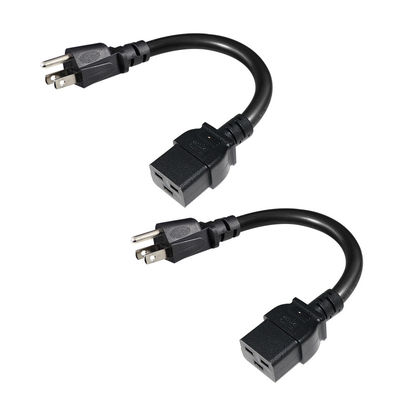 Male-to-Female NEMA 5-15P to IEC C19 AC Extension Cable 320 Connector for American Home Appliances