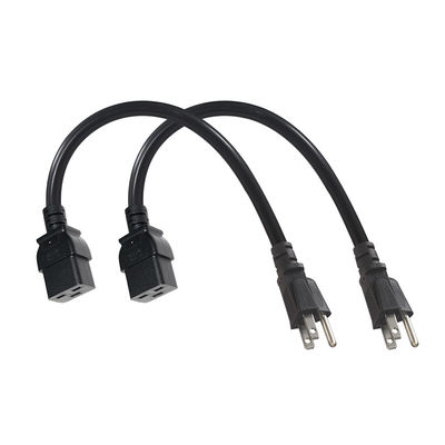 Male-to-Female NEMA 5-15P to IEC C19 AC Extension Cable 320 Connector for American Home Appliances