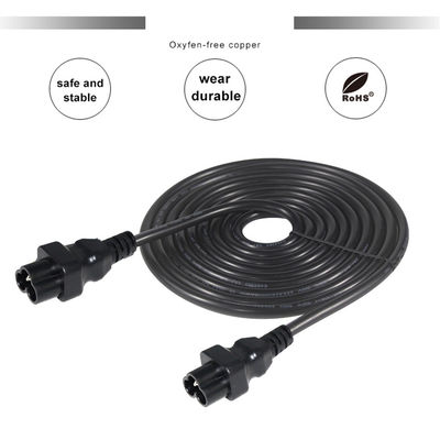 Retractable 3 Pin Prong Extension Leads Supply Power Cord C6 With C5 Female