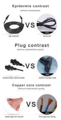 Retractable 3 Pin Prong Extension Leads Supply Power Cord C6 With C5 Female