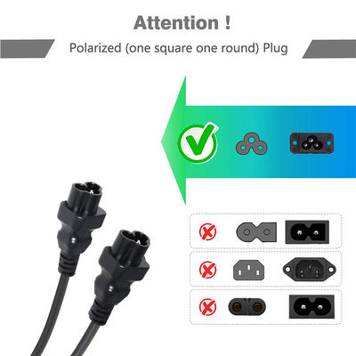 Retractable 3 Pin Prong Extension Leads Supply Power Cord C6 With C5 Female