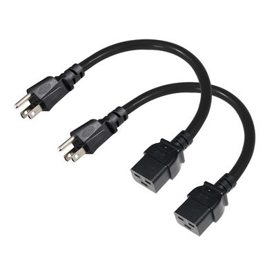 3 Pin Sjt With Cable Sjtw Iec 320 C19 To Nema 5-15p 3Pin Lock Ac Extension 5Ft 6Ft