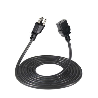 3 Pin Sjt With Cable Sjtw Iec 320 C19 To Nema 5-15p 3Pin Lock Ac Extension 5Ft 6Ft