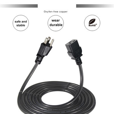 3 Pin Sjt With Cable Sjtw Iec 320 C19 To Nema 5-15p 3Pin Lock Ac Extension 5Ft 6Ft