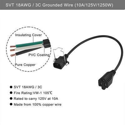 16Awg Nema 515R To Iec320 Iec C14 America Plug Pvc Usa Standard Power Cord