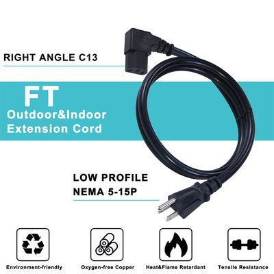 NEMA 5-15P to C13 Power Cord 6ft 14AWG Heavy Duty
