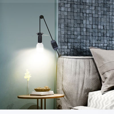 Black 0.75mm CEE7/16 Plug Eu Extension Power Cord E27 E 27 Pendant Light Socket With Dimmer Switch