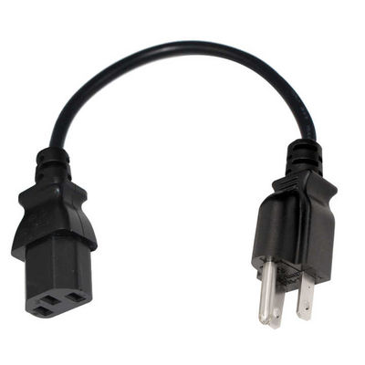 NEMA 5-15P to IEC C13 Power Cord 10A 125V UL Certified