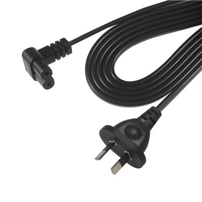 AU 2P Plug to IEC60320 C7 Power Cord SAA Certified 250V 7.5A Flat Cable PVC Jacket Pure Copper for Laptop/Home Appliance