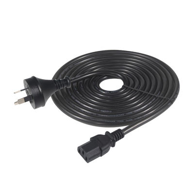 SAA Certified AU 2-Pin Plug to IEC C13 Power Cord, 250V 10A H05VV-F 3x0.75mm2 Pure Copper for PC/Server/Home Appliance