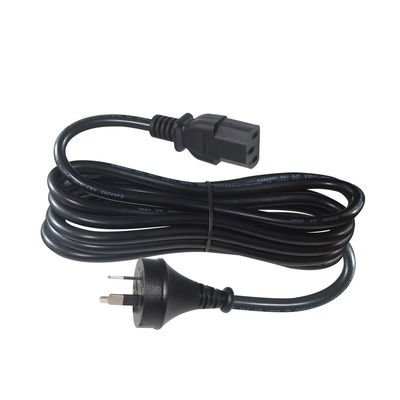 SAA Certified AU 2-Pin Plug to IEC C13 Power Cord, 250V 10A H05VV-F 3x0.75mm2 Pure Copper for PC/Server/Home Appliance
