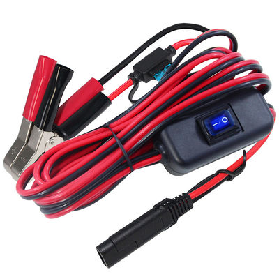 Sae Charging Wire Extension Cable With 12v on Off Power Switch 14awg to Alligator Clip 2pin Quick Battery Battery Clamps