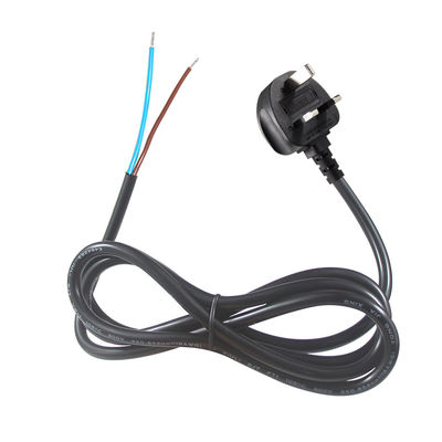 3-Core British Plug Power Cord – Pre-Stripped Ends with Tinned Conductors for Secure Connections