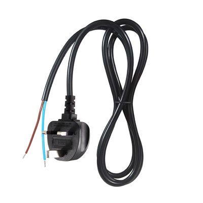 3-Core British Plug Power Cord – Pre-Stripped Ends with Tinned Conductors for Secure Connections