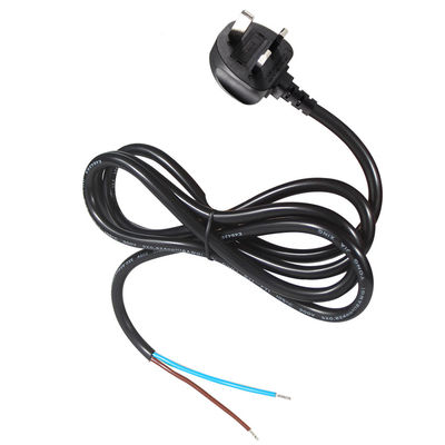 3-Core British Plug Power Cord – Pre-Stripped Ends with Tinned Conductors for Secure Connections
