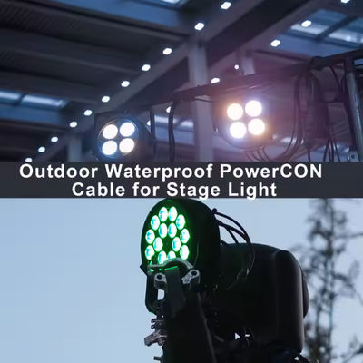 Flame-Retardant Industrial Stage Audio Power Supply 15A Rated Current 3-Pin IP44-Rated Locking PowerCON-Compatible Connector