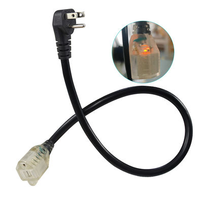 NEMA 5-15P to 5-15R 18AWG Power Cord Black 1.8M SVT SJT