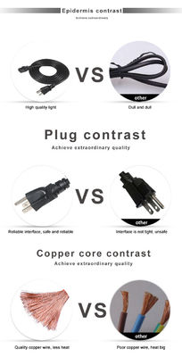 6ft 125V USA 3-prong 515P Male Plug NEMA 5-15P to 5-15R Female Socket Extension Cable