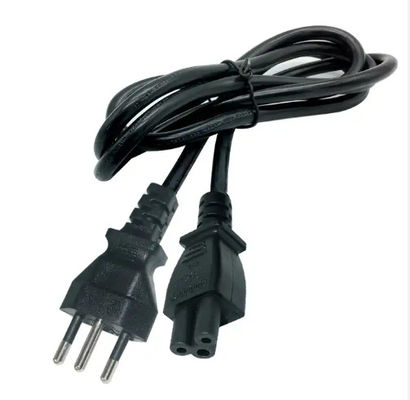 Black Industrial Grade Waterproof Swiss 3-Prong to Straight C13 Power Cable with Safety Shutter for Computer/Servers