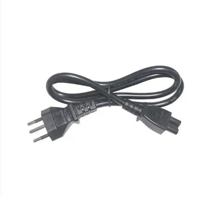 Black Industrial Grade Waterproof Swiss 3-Prong to Straight C13 Power Cable with Safety Shutter for Computer/Servers