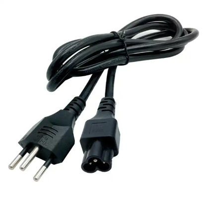 Black Industrial Grade Waterproof Swiss 3-Prong to Straight C13 Power Cable with Safety Shutter for Computer/Servers