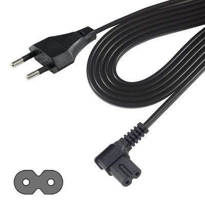 EU 2Pin to Angled C7 Power Cord for Laptop/Monitor/TV VDE Approved Insulation Material PVC/Rubber