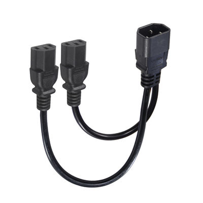 16AWG Heavy Duty C14 to 2xC13 Power Cord for Server/Industrial Equipment 300V 10A ROHS Certified 3 Prong Plug
