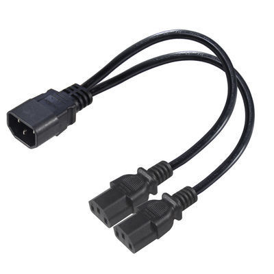16AWG Heavy Duty C14 to 2xC13 Power Cord for Server/Industrial Equipment 300V 10A ROHS Certified 3 Prong Plug