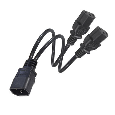 16AWG Heavy Duty C14 to 2xC13 Power Cord for Server/Industrial Equipment 300V 10A ROHS Certified 3 Prong Plug