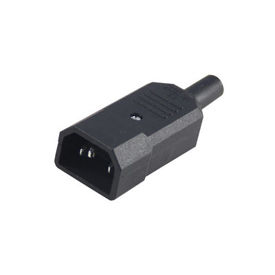 High Current 3-Prong IEC 60320 C14 Power Connector Cord with V0 Flame Retardant for Server Racks/Computer Power Cables 10A 250V 105℃