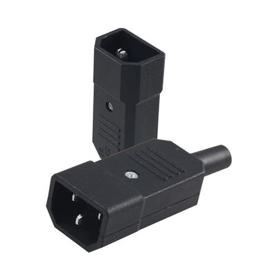 High Current 3-Prong IEC 60320 C14 Power Connector Cord with V0 Flame Retardant for Server Racks/Computer Power Cables 10A 250V 105℃